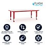 Flash Furniture Wren Rectangular Activity Table, 23.625" x 47.25", Height Adjustable, Red/Gray (YU060RECTBLRD)~#|#~12C652A1-6275-40FC-9C99103968E8C034_sc7