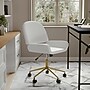 Martha Stewart Tyla Armless Faux Leather Swivel Executive Chair, White/Polished Brass (CH2209215WHGLD)~#|#~12CDA6C4-ABFC-4760-B4CB0B75D7141F44_sc7