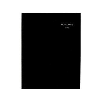 2024 AT-A-GLANCE DayMinder Premiere 8" x 11" Weekly Appointment Book Planner, Black (G520H-00-24)