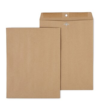 Sustainable Earth by Staples Clasp & Moistenable Glue Catalog Envelopes, 10" x 13", Natural Brown, 100/Box (19965)