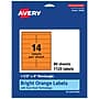 Avery Rectangle Multipurpose Labels, 1-1/3" x 4", Bright Orange, 1120/Box (94206)~#|#~12D72848-6B33-402E-AACB3EE345468833_sc7