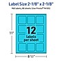 Avery Printable Square Multipurpose Labels, 2-1/8" x 2-1/8", Bright Blue, 960/Box (94105)~#|#~12E7D5B7-7290-4EB0-AB0B3FAD51550C20_sc7