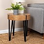 Storied Home Astoria Wooden Round End Table, Natural/Black (EC1426)~#|#~12E9758B-2204-47B0-969603E259A8D25C_sc7