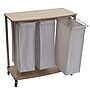 Household Essentials 3-Section Rolling Laundry Sorter with Lid, Laminated Wood, Ashwood (7050-1)~#|#~12E98F7F-235C-4375-B52EB58080D2E5BF_sc7
