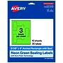 Avery Laser/Inkjet Sealing Labels, 5-1/8" x 4", Neon Green, 30 Labels/Pack (19479370732)~#|#~12ED3D8D-7861-4D34-BE66504789B75134_sc7