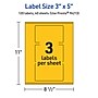 Avery Laser/Inkjet Rectangle Multipurpose Labels, 3" x 5", Bright Yellow, 120/Pack (94213)~#|#~12EF10E8-4CED-49E8-9C383E6BBAB8F3F1_sc7