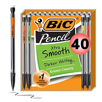 BIC Xtra-Life Mechanical Pencil, 0.7mm, #2 Medium Lead, 40/Pack (MPP40MJ-BLK)