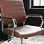 Martha Stewart Piper Faux Leather Swivel Executive Chair, Saddle Brown/Polished Nickel (CH2209212BR)~#|#~12F4D050-602E-4BED-A2B3452A1695F822_sc7