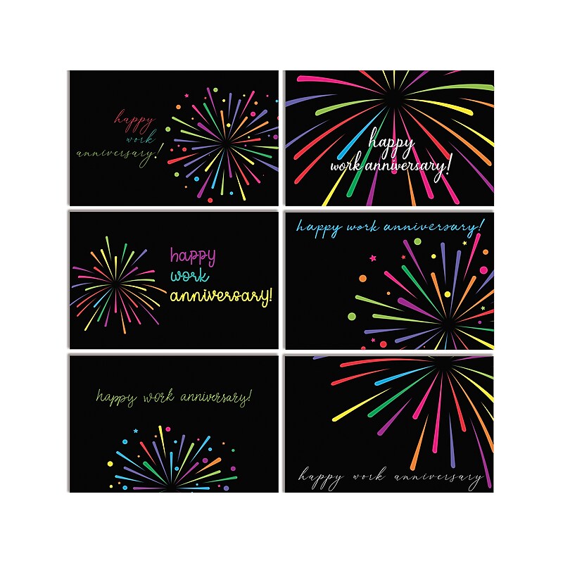 Better Office Fireworks Employee Appreciation Cards with Envelopes, 4" x 6", Assorted Colors, 36/Pack (64636-36PK) image 1