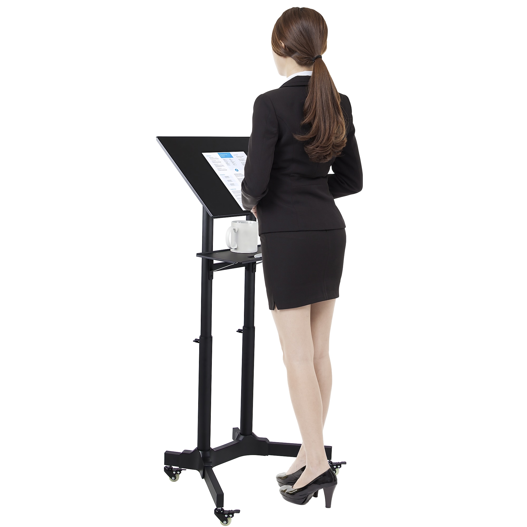 Mount-It! 24″ W Portable Lectern Adjustable Aluminum Standing Podium, Black (MI-7971) Sansujyuku sansujyuku.com