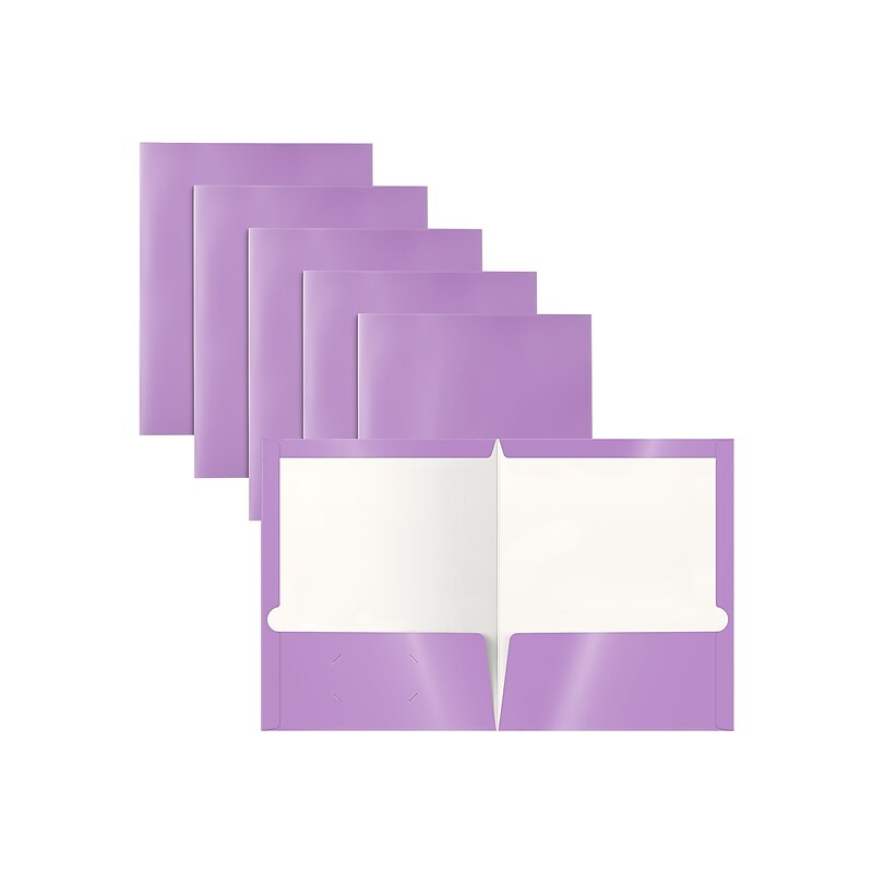 Better Office Glossy 2-Pocket Portfolio Folder, Lavender, 25/Pack (80179-25PK) image 1