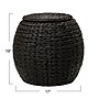 Household Essentials Handwoven Water Hyacinth Barrel Wicker Storage Basket Side Table, Black (ML-4230)~#|#~130A72E8-72CF-403C-932953E117F589CE_sc7