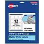 Avery TrueBlock Laser/Inkjet Rectangle Multipurpose Labels, 1-13/16" x 2-3/16", White, 1200/Box (94233)~#|#~13165BF2-B9BC-4F93-86A2D4F48BC9D71F_sc7