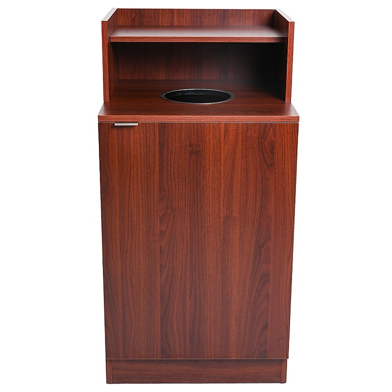Alpine Industries Trash Can, 32 Gallon, Mahogany (ALP476-DH-MA) image 1