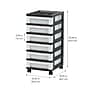Iris 6-Drawer Durable Storage Cart, Plastic, Black/Clear (116862)~#|#~132164D2-3545-4812-AE5F0F28F77F0B45_sc7