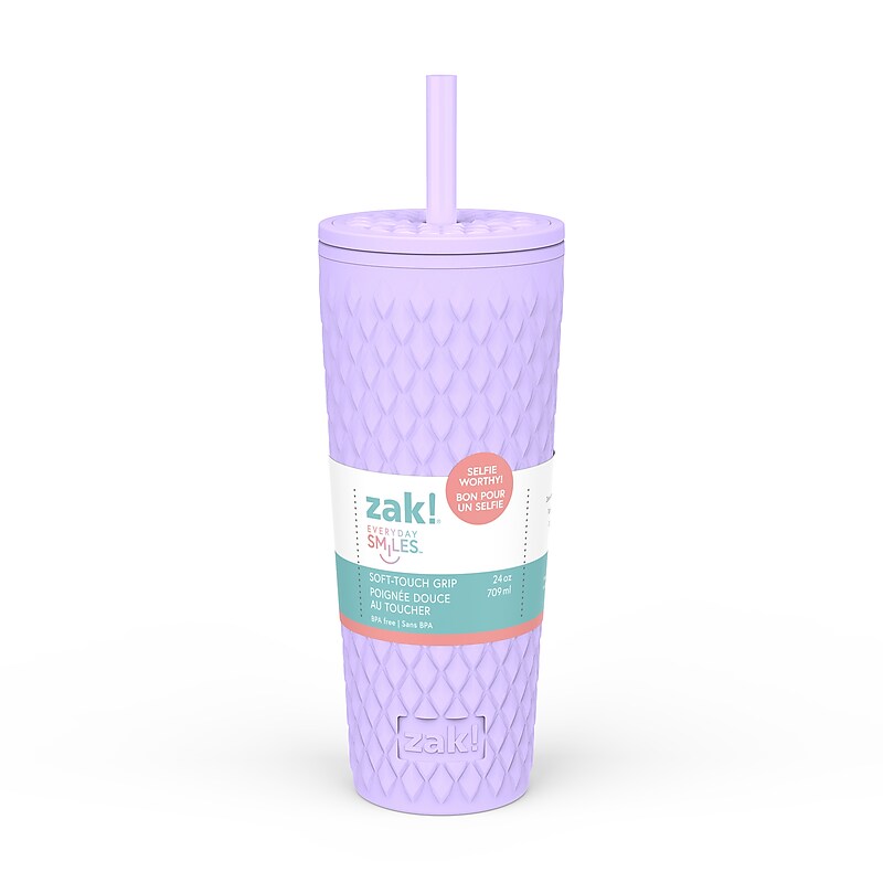 Zak! Cora Stainless Steel Double Wall Insulated Tumbler, 24 oz., Lavender, (2598-W620) image 1