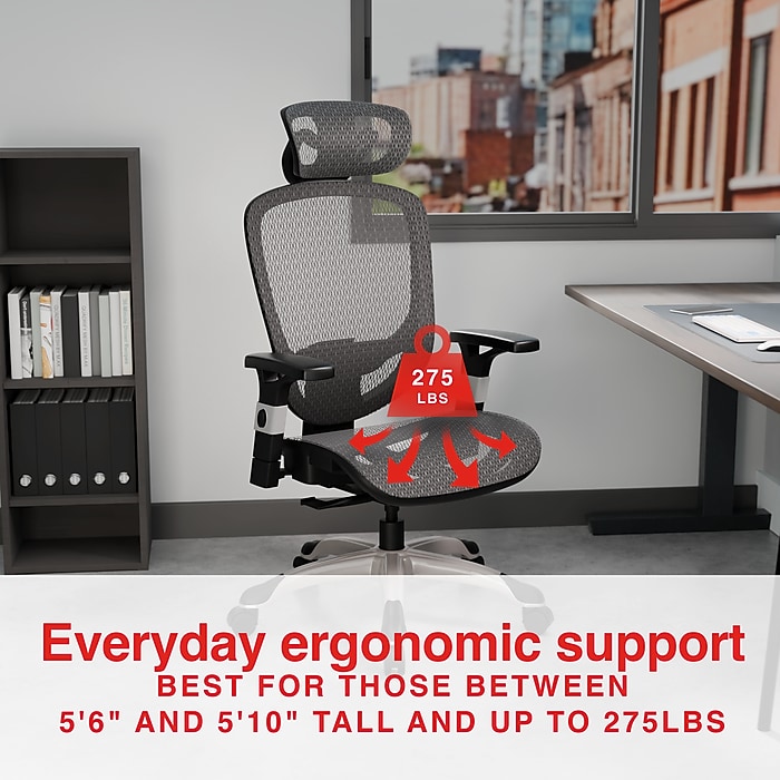 Staples Hyken Ergonomic Mesh Swivel Task Chair, Charcoal Gray