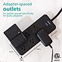 Philips 6-Outlet Adapter-Spaced Surge Protector, 1080J, 8 ft. Braided Cord, Black (SPC6066BB/37-T2)~#|#~13355A0B-55E9-44B5-B06DECB04185AEA2_sc7