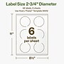 Avery Hemp Round Laser/Inkjet Multipurpose Labels, 2-3/4" Dia, Off-White (48/Pack)~#|#~13374994-42EF-472C-B5B292E6FF257DD0_sc7