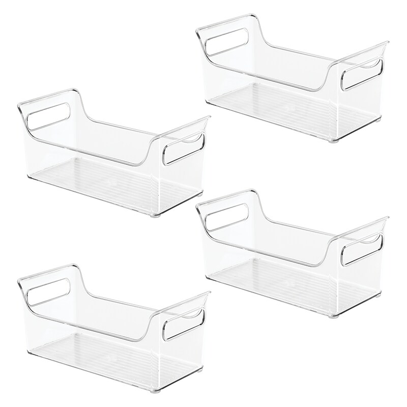 iDESIGN Plastic Storage Bin with Handles, Clear, 4/Pack (28114M4) image 1