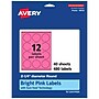 Avery Laser/Inkjet Round Multipurpose Labels, 2.25" Dia., Bright Pink, 480/Pack (94510)~#|#~133E0194-FF79-4409-AC5CF9C4391DE782_sc7