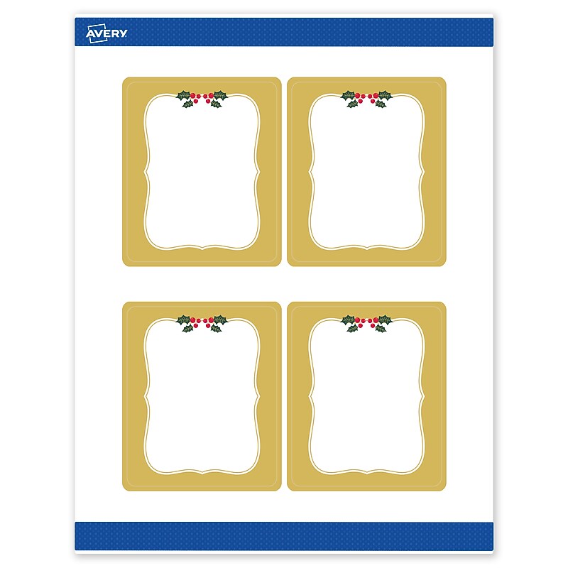 Avery Rectangle Multipurpose Labels, 4" x 3-1/3", White, 40/Pack (19479370469) image 1