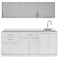 Viva Comfort 36'' H x 72" W Base Medical Cabinet with Right Sink and Wall Cabinet, 6 Doors, 3 Drawers (90272RS-GRY-WAL)~#|#~1342F98F-4B8A-4C92-925A1CA3C9776E92_sc7