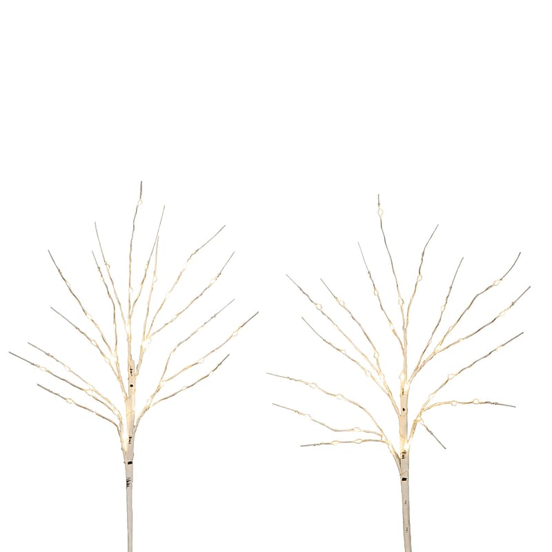 Nearly Natural 24-in Pre-Lit Artificial White Birch Branches with 80 Warm White LED Lights - Set of 2 (T4778-S2) image 1