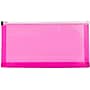 JAM Paper Premium Plastic Expanding Wallet with Zipper Closure, 5" x 10", Fuchsia Pink, 3/Pack (921Z1FUX3)~#|#~1349CC60-96EF-4B89-B327C3C313BE2238_sc7