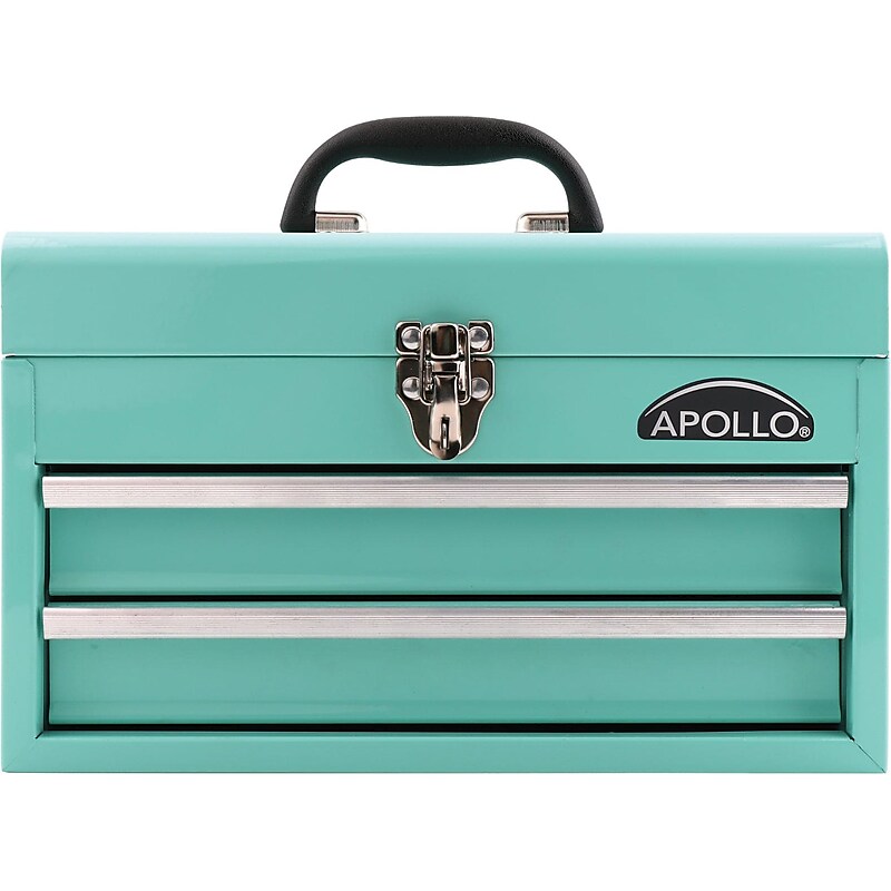 Apollo Tools 2-Drawer Tool Chest, Steel, Aqua Green (DT5010-GR) image 1
