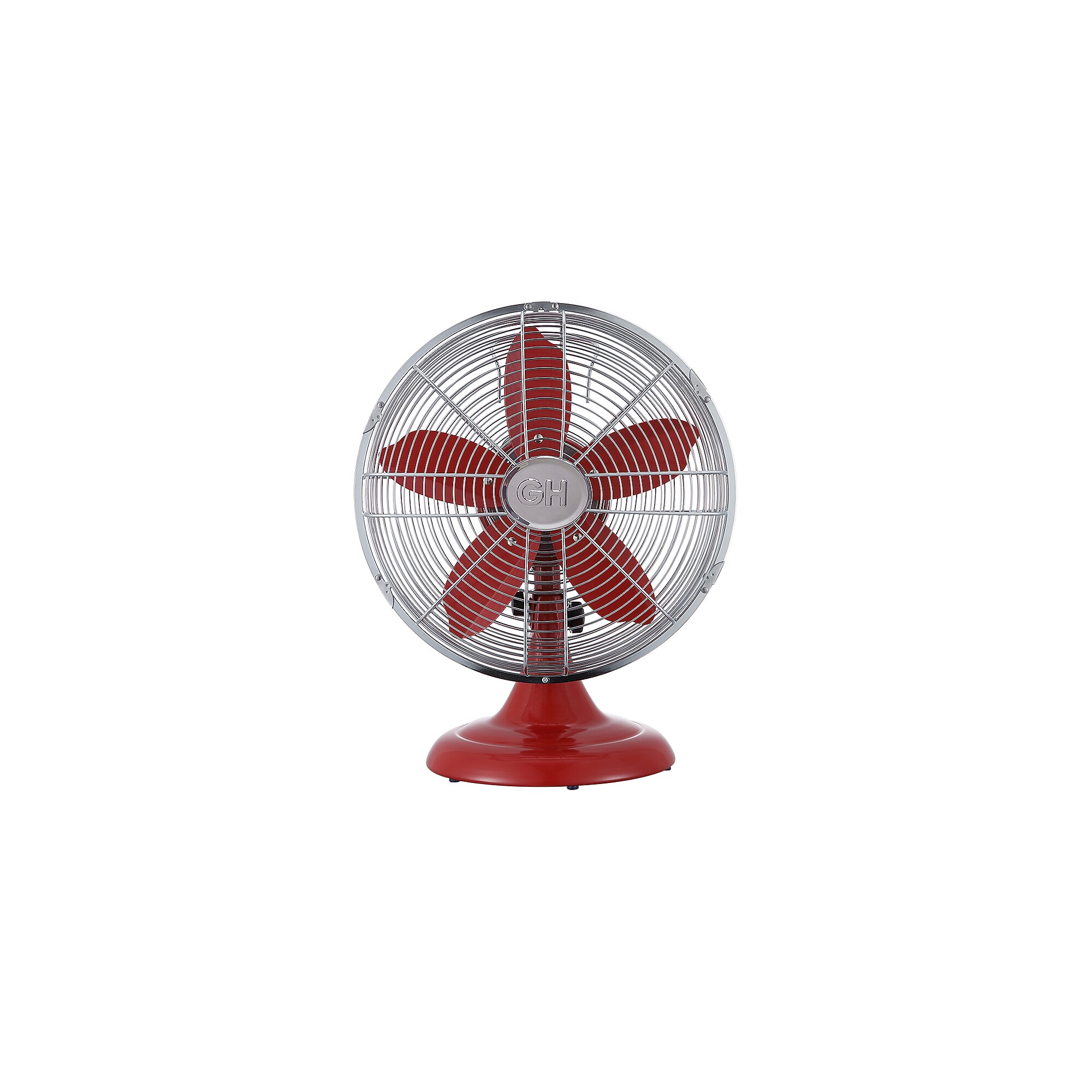 Good Housekeeping 12″ Oscillating Desk Fan, 3-Speed, Red/Silver (92611) Sansujyuku sansujyuku.com