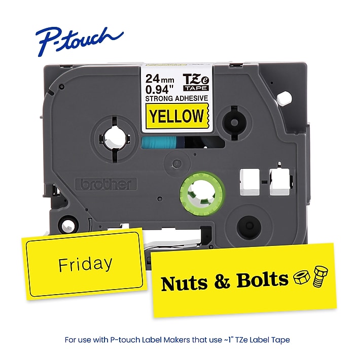 Brother P-touch TZe Strong Adhesive Laminated Label Tape, 0.94