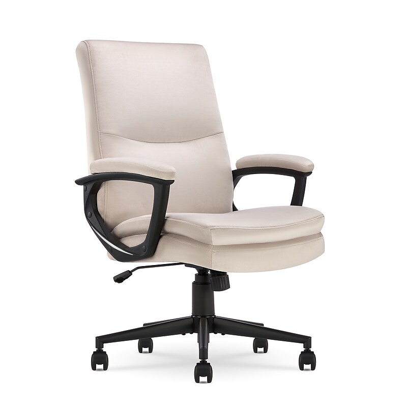 Click365 Ergonomic Velvet Swivel Executive Chair, Taupe (CCHR10024D) image 1