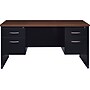 Hirsh 60"W Double-Pedestal Desk, Black/Walnut (20533)~#|#~1359E1E4-4AF0-4B9A-BC39A43CD860BA0D_sc7