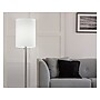 Adesso Liam 60.5" Brushed Steel Floor Lamp with White Cylinder Shade (1547-22)~#|#~135A4C45-74EF-4F2B-89A5512C6169D10B_sc7