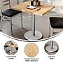 Flash Furniture Bennett Wooden Commercial Indoor Table, 30" x 24", Natural Top/Silver Base (GSF2430NTTR18S)~#|#~135CF40D-2CA3-45B7-A1D0C9A1F0D50E11_sc7