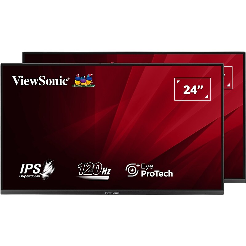 ViewSonic VA2456A Series 24" 120 Hz LED Monitors, Black (VA2456A-MHD_H2) image 1