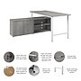 Bush Business Furniture Hustle 60"W Computer Desk and Low Storage Cabinet with Doors and Shelves, Platinum Gray (HUS011PG)~#|#~13724C87-7FCF-4D64-B3329F56765AB04A_sc7