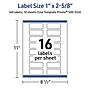 Avery Laser/Inkjet Rectangle Multipurpose Labels, 1" x 2-5/8", White, 160/Pack (S00-D24)~#|#~13761266-B70D-4825-91ACC2BBE649944D_sc7