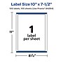 Avery Laser/Inkjet Multipurpose Labels, White, 1 Labels/Sheet, 100 Sheets/Pack (94264-WMP100)~#|#~13783979-154C-4FF3-B486ADF18ED0C697_sc7
