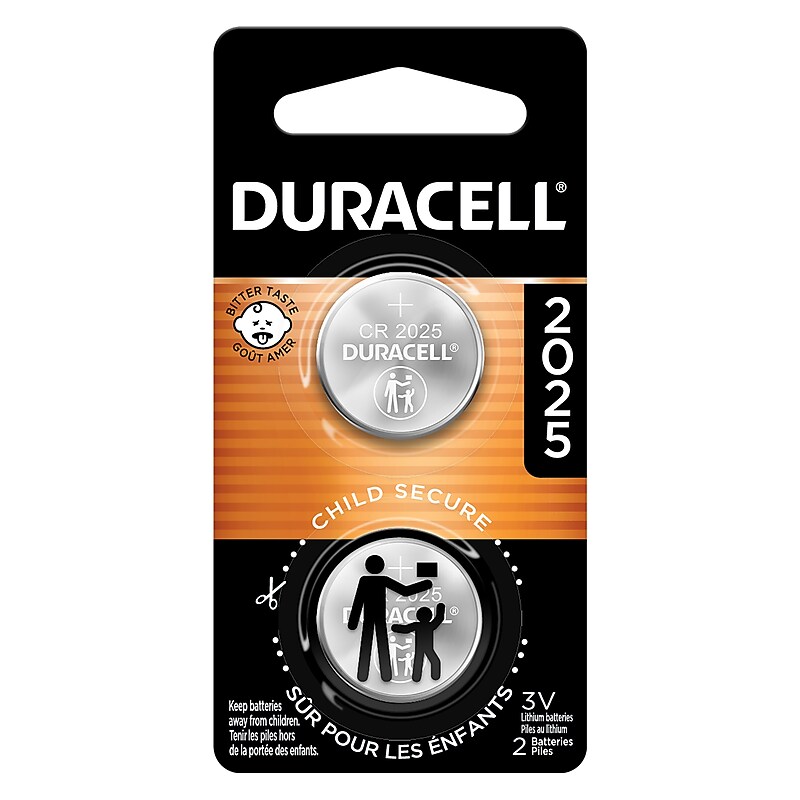 Duracell 2025 3V Lithium Coin Battery, 2/Pack (DL2025B2PK) image 1