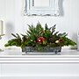 Nearly Natural Artificial Cedar Pine, Pinecones and Ornaments Christmas Arrangement in Tin Vase, 24" (A1868)~#|#~137B9FD9-9ABD-4846-AE1FDDB533F663F9_sc7