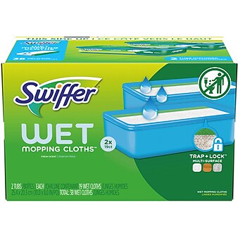Swiffer Sweeper TRAP + LOCK Wet Mop Cloth, Open Window Fresh, 38/Pack (00742)