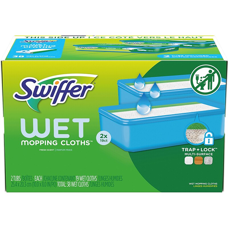 Swiffer Sweeper TRAP + LOCK Wet Mop Cloth, Open Window Fresh, 38/Pack (00742) image 1