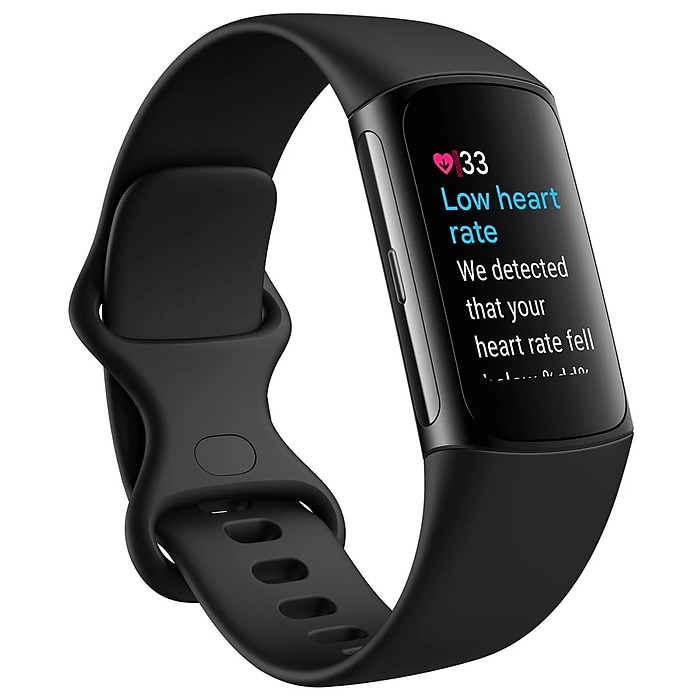 Fitbit Charge 6 Smart Watch, GPS, 26mm, Aluminum Case, Obsidian