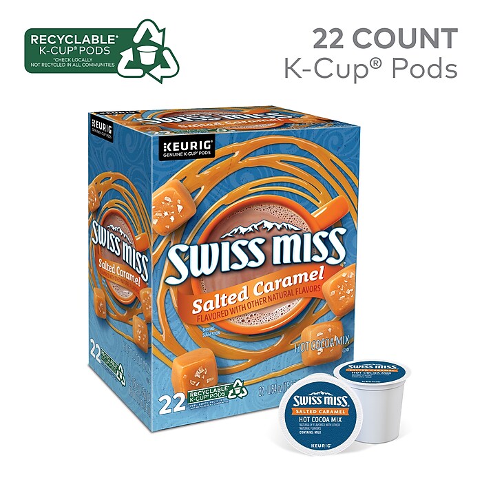 Swiss Miss Salted Caramel Hot Cocoa, Keurig® K-Cup® Pods, 22/Box