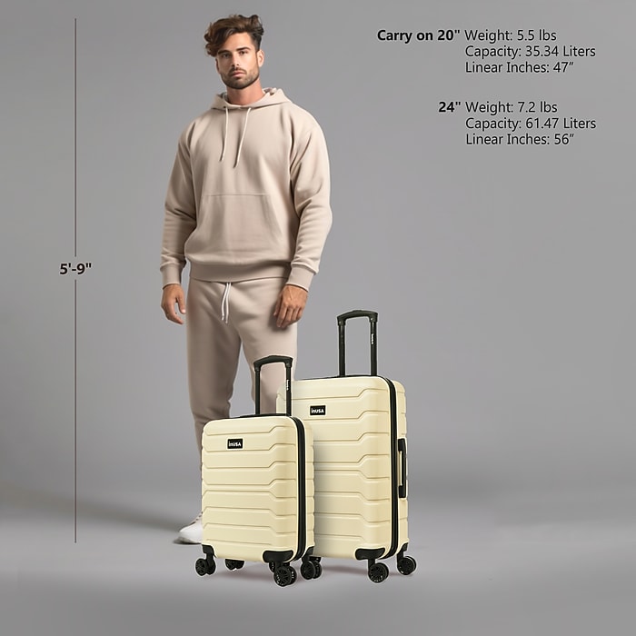 InUSA Trend 2-Piece Hardside Spinner Luggage Set, TSA Checkpoint