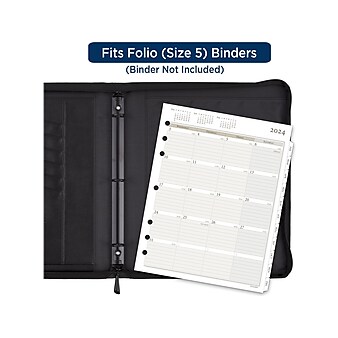 2024 AT-A-GLANCE 11" x 8.5" Daily & Monthly Refill Pages, White/Brown (491-225-24)