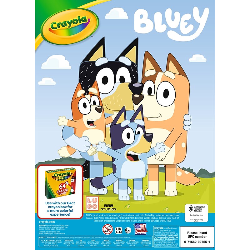 Crayola Bluey Youth Coloring Book, 96 Pages (042755) image 1