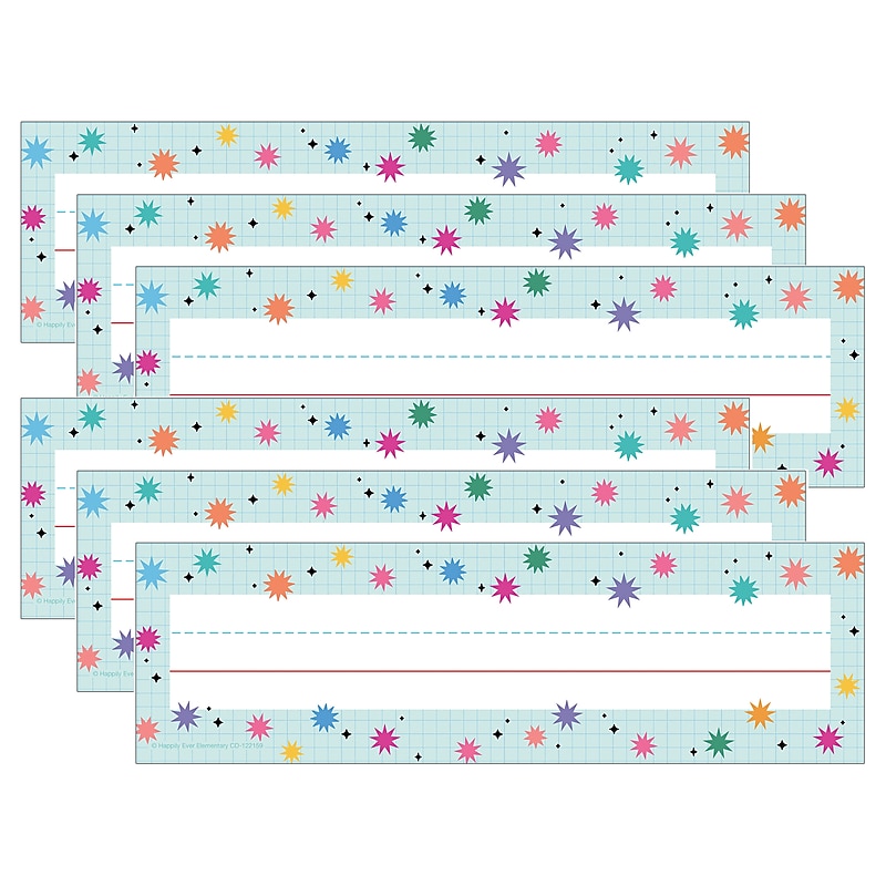 Carson Dellosa Education Retro Remix School Name Plates, 9.5" x 2.875", 36/Pack, 6/Packs (CD-122159-6) image 1